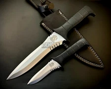 Handmade Leon Kennedy Knife Replica, Resident Evil, RE4, Leather Sheath,two sizs