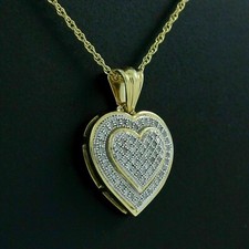 2Ct Round Cut VVS1 Diamond Cluster Heart Pendant 14k Yellow Gold Over Free Chain