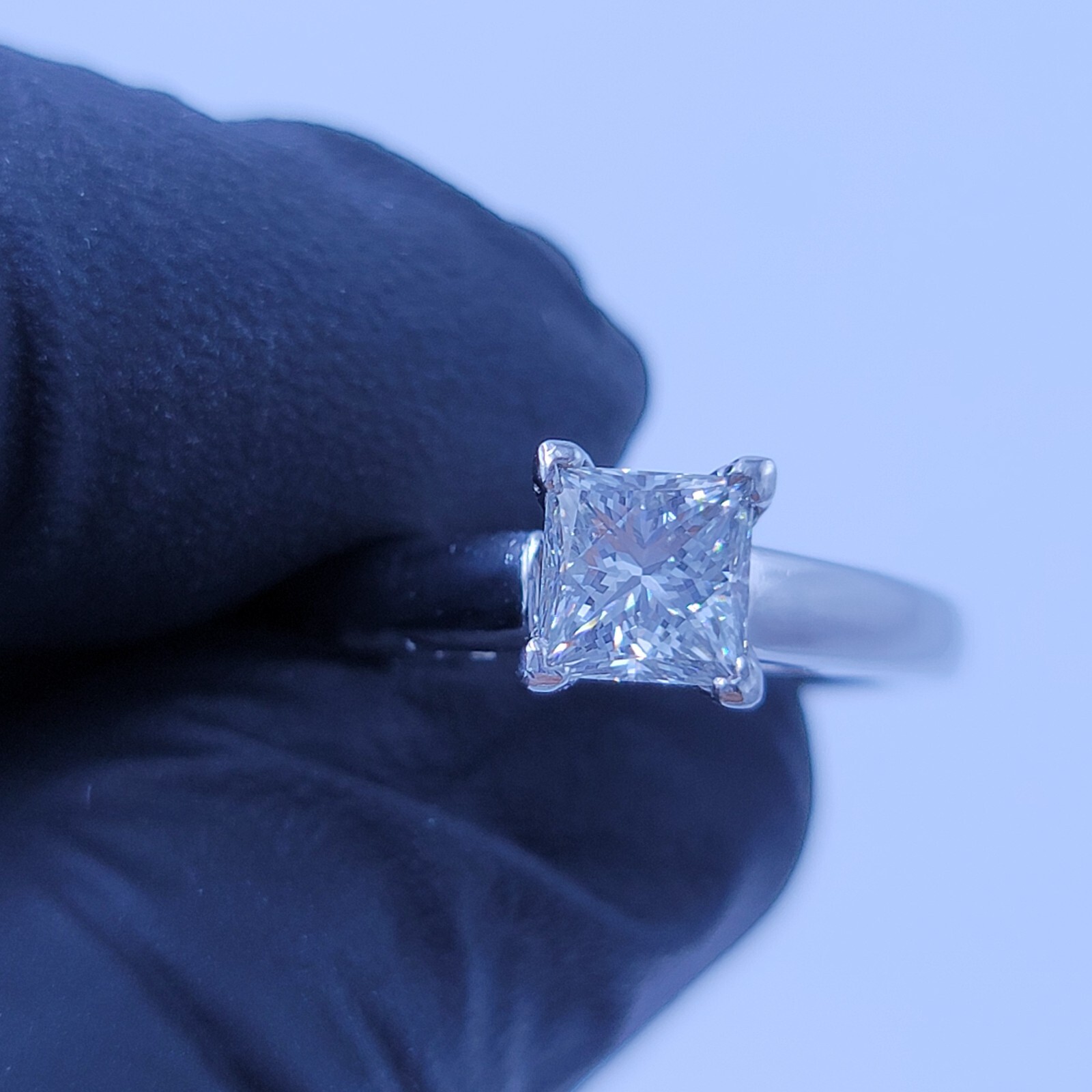 platinum princess diamond solitaire ring size 6.75 - image 7