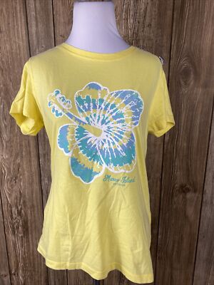 Camp David Womens Yellow Marco Island Florida T Shirt Medium Short Sleeve