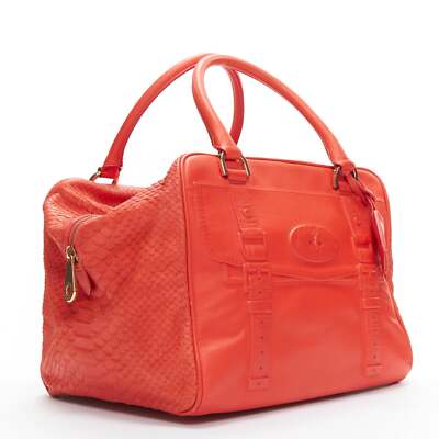 MULBERRY Shadow Maisie Clipper red embossed leather scaled