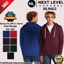 Next Level Unisex Long Sleeve Santa Cruz Full Zip Hoodie With Pockets 9602