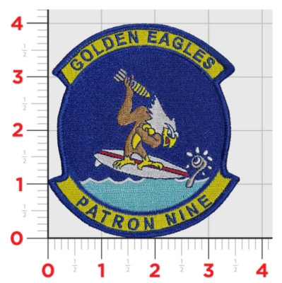 NAVY VP-9 GOLDEN EAGLES SQUADRON PATRON NINE EMBROIDERED HOOK & LOOP PATCH
