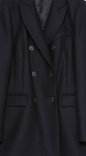 ZARA Wool Jacket Coat Blazer Navy Blue 
