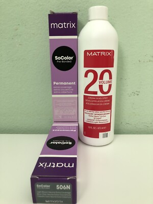 TWO 506N MATRIX SOCOLOR HAIRCOLOR PLUS ONE 16oz DEVELOPER NEW