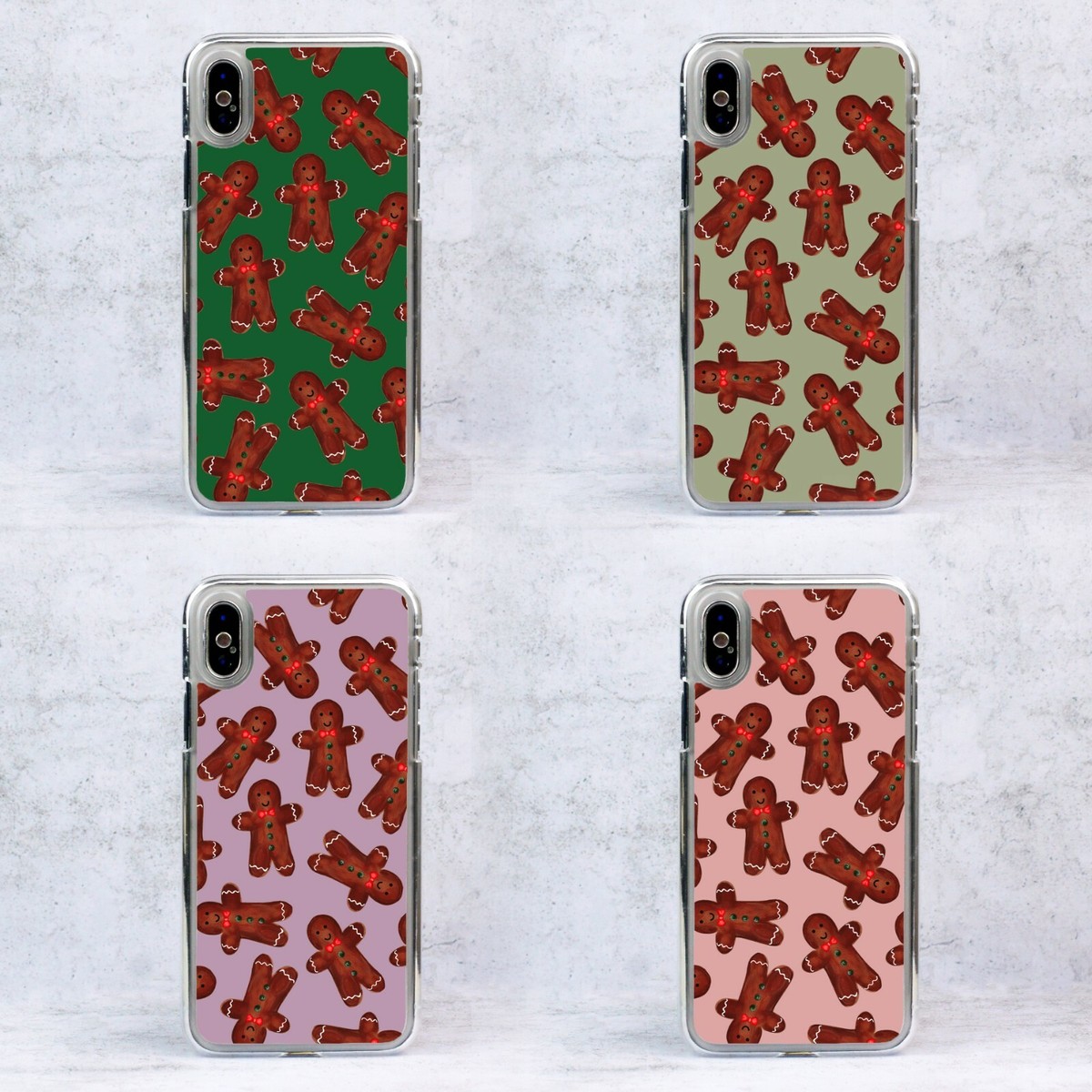 Gingerbread Man Men Christmas Xmas Plastic Phone Case/Cover For