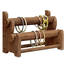 Neuxi Wooden 2-Tier Bar Bracelet/Bangle Jewelry Holder Stand Display Organizer