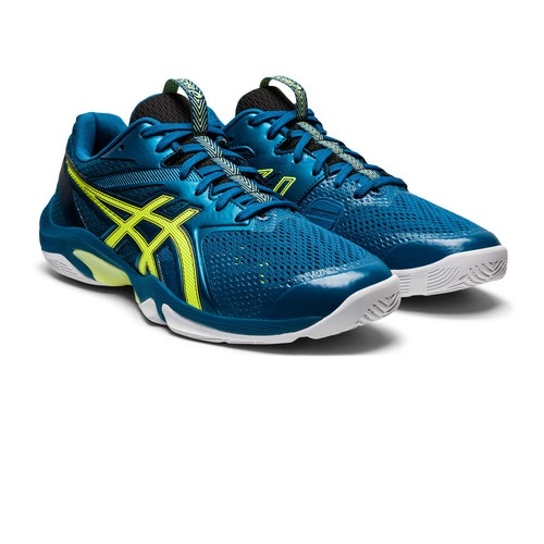 Asics Para Hombre Gel-Blade 8 Tribunal Zapatos Azul Deportes Tenis Squash  Badminton Netball | eBay