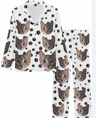 Personalized Cat Face Personalized Pajamas Set - 1PCS #3