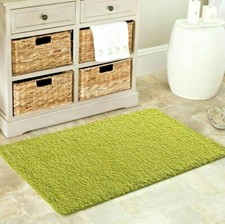 WASHABLE RUG NON SLIP SHAGGY LIVING ROOM HALL RUNNER UTILITY BATHROOM MAT