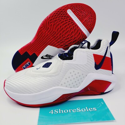 Nike LeBron Soldier 14 USA White Red Navy Basketball Shoes CK6047-100 Mens 10 Nike Lebron Soldier XIV EP White/University Team Red Release  main image 3