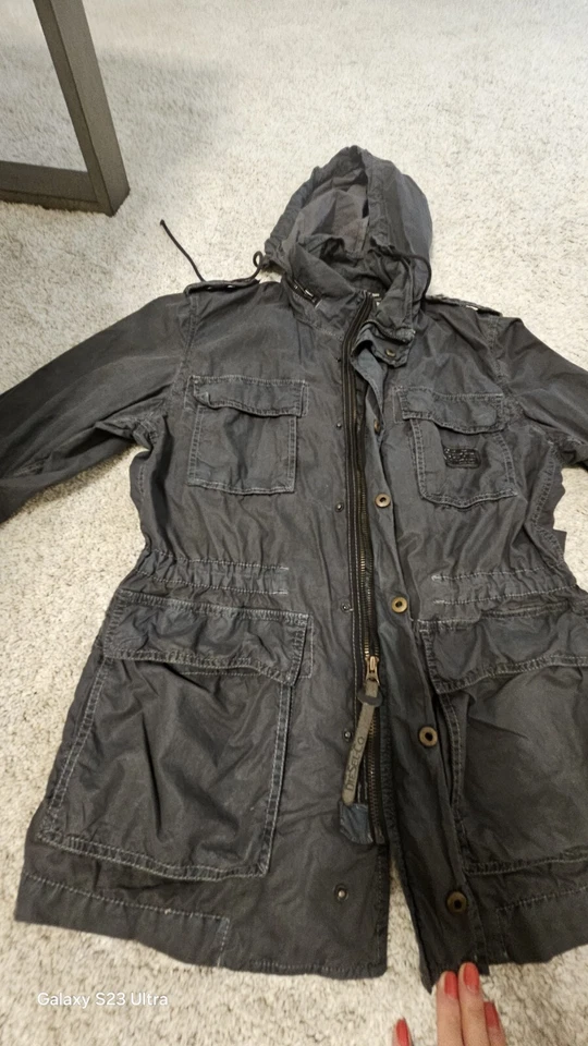 DieSel-Co Jacket Womens Size S,Military Charcoal Gray Only The Brave Hoodie — 第 3/4 张图片