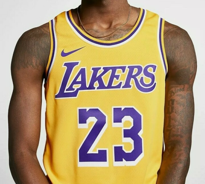 【美品】NIKE NBA LAKERS LEBRON JAMES SWGMN Nike NBA Los Angeles Lakers Lebron James #6 Swingman Jersey