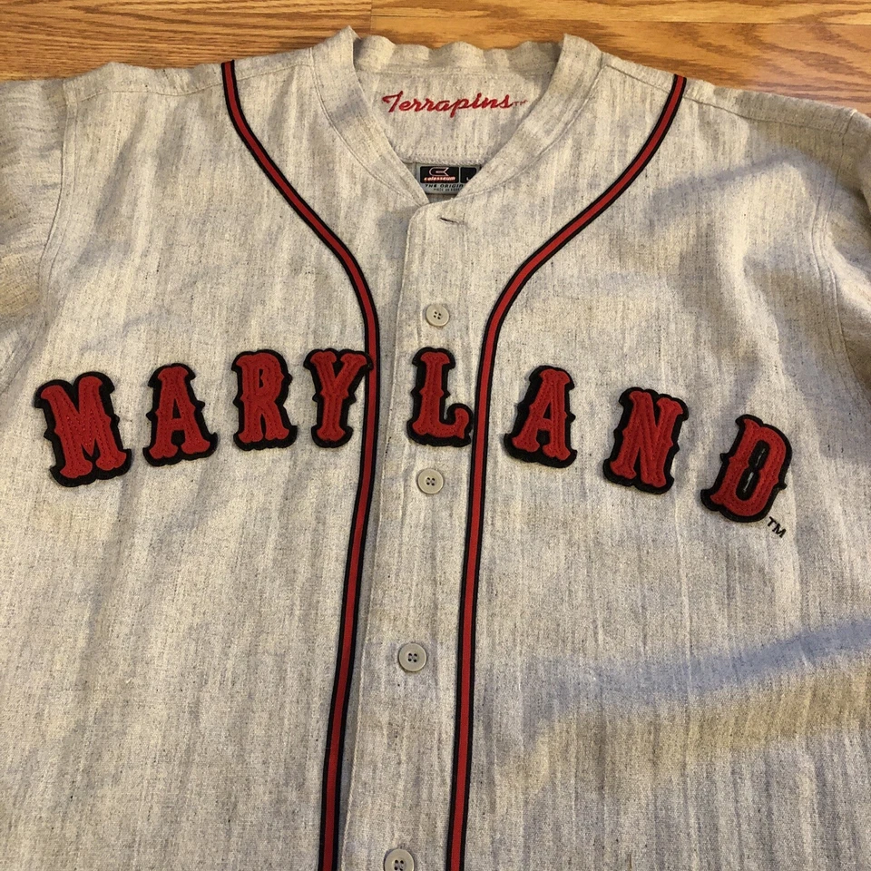 Maryland Terrapins Baseball Colosseum Athletics Jersey Size L Stitched Rare!. - Image 3 of 4