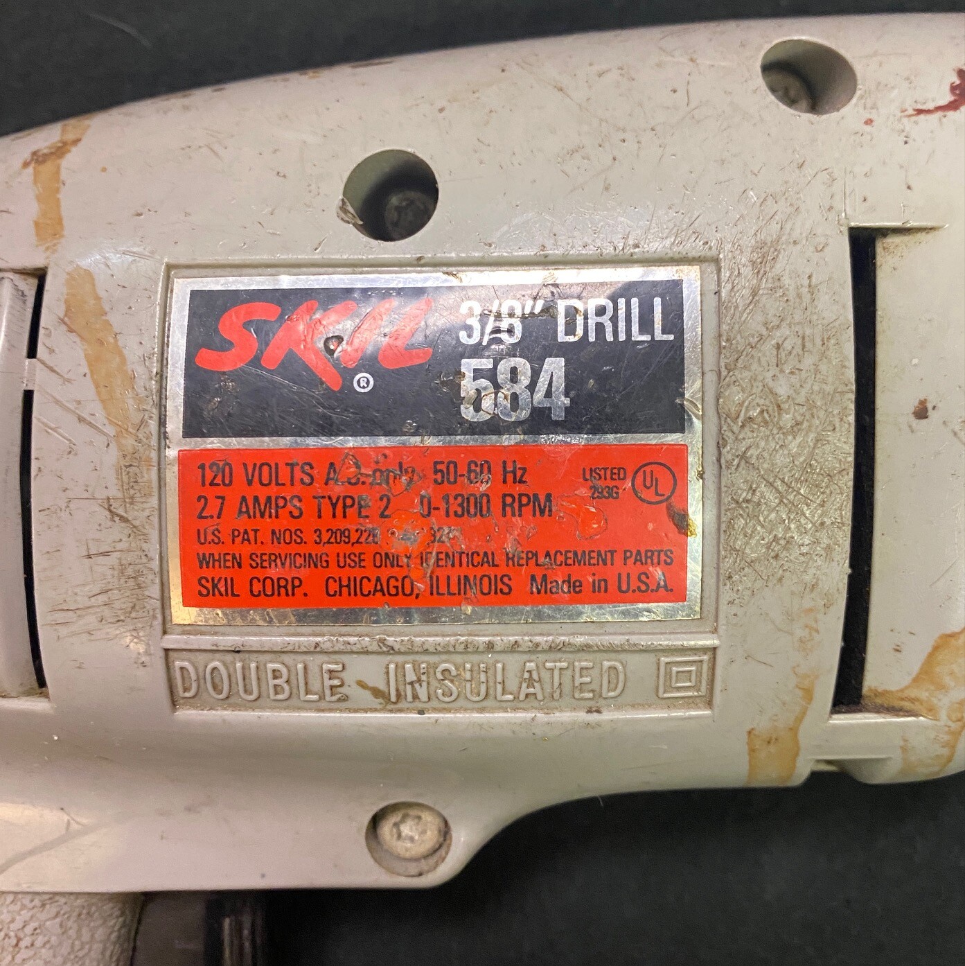 USED Skil 3/8”Drill Model 584 120V Reversing Trigger Control Speed
