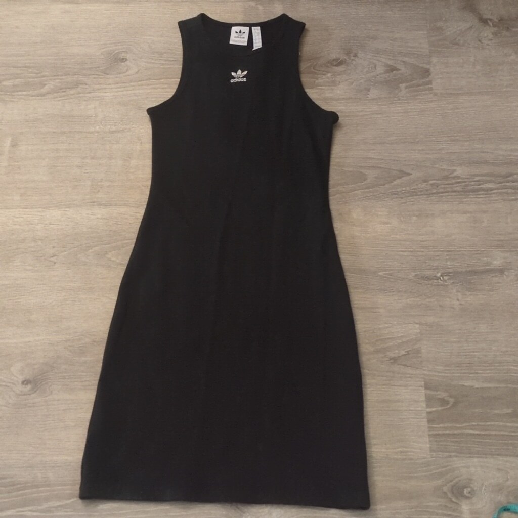 Adidas black rib tank dress size small | eBay