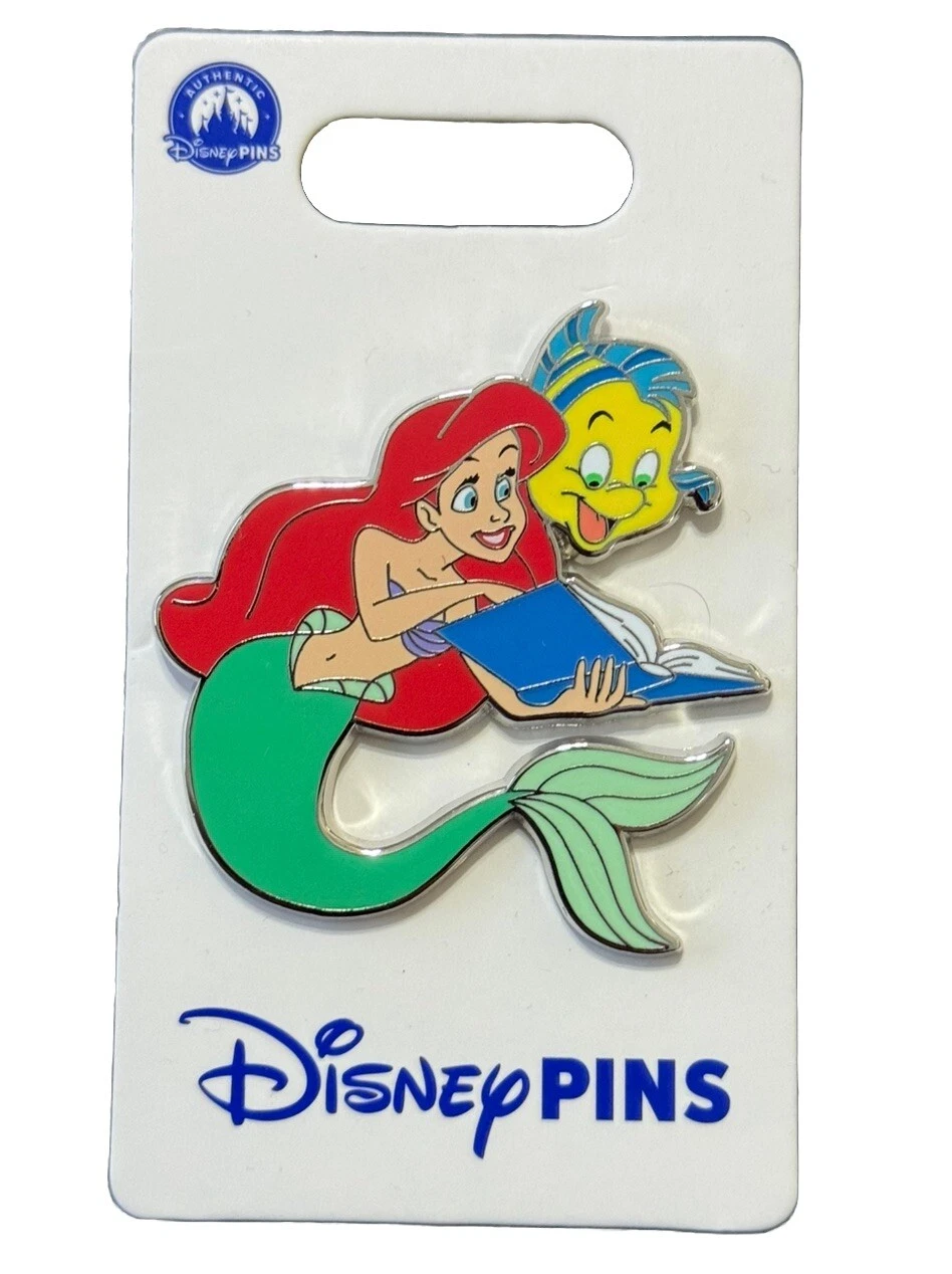 2024 Disney Parks Princes Ariel The Little Mermaid Flounder Book OE Pin