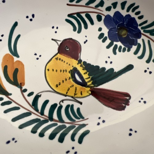 Deruta Włoska ceramika Mała owalna naczynie dla ptaków Drinket Vintage W bardzo dobrym stanie - Zdjęcie 4 z 6