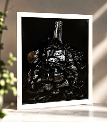 Handgefertigtes Epoxidharz Wandbild Corona Extra Flasche Bier  3D Kunstbild