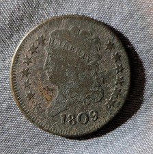 1809 Half Cent Classic Head Early Copper Coin VG Details