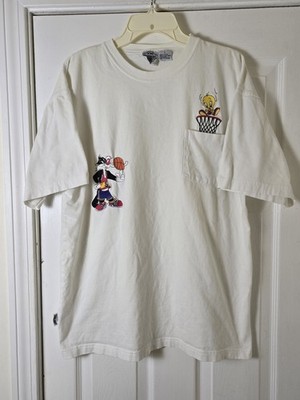 Vintage Acme Looney Tunes Sylvester Tweety Bird Embroidered T-shirt Size Large