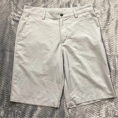 Adidas Climalite Golf Shorts 30 Mens 3 Stripe Stretch Light Gray - Image 1 of 4