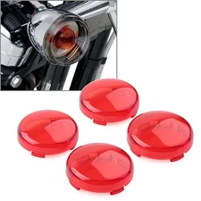 4x Turn Signal Lens Light Cover Guard Red For Harley Touring Softail Dyna Fatboy