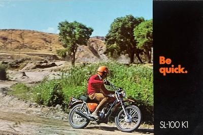 1971 Honda SL100 K1 double-sided/bi-fold brochure-literature Vintage SL 100 K-1