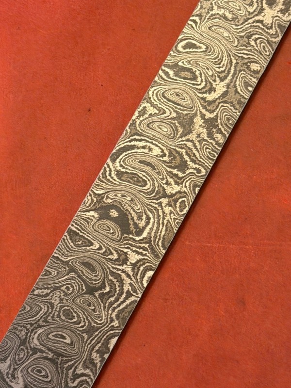 ALABAMA DAMASCUS STEEL BILLET BLANK,BLADE, KNIFE MAKING SUPPLIES - .130" Thick
