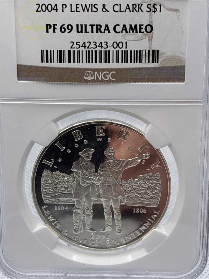 2004 P Lewis & Clark Proof Silver Dollar, NGC PF-69 Ultra Cameo - Image 4 of 4