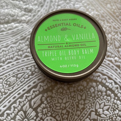 Bath & Body Works Almond & Vanilla Triple Oil Body Balm, New, 4 oz.