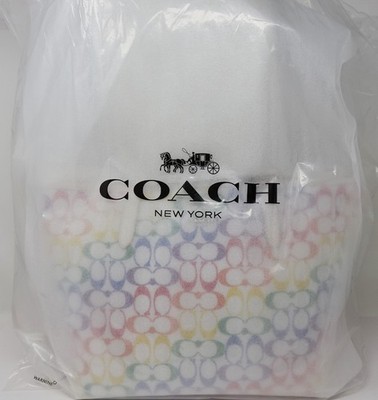 NEW COACH Rainbow Signature Large Tote Bag Handbag Manufacturer Packaging $428