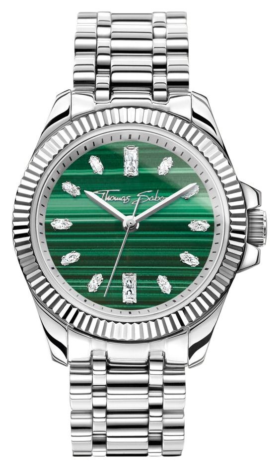 Thomas Sabo Divine Crystal (33mm) Green Malachite Dial / WA0434-201-211-33