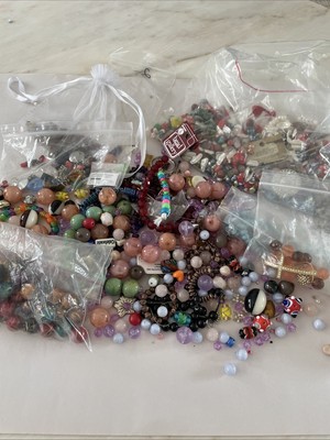 Junk Drawer Assorted DIY Beads Charms Spacers for Jewelry Making 4.9 Lbs