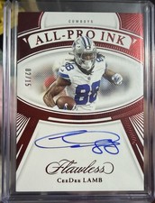 CeeDee Lamb 2025 Panini Flawless All-Pro Ink Ruby Autograph Serial 2/15 Cowboys
