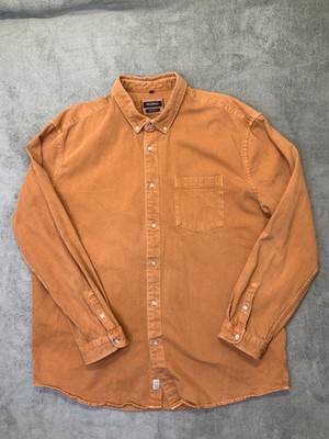 MCNEAL Clothing Co. Mens Long Sleeve Jeans Shirt Size XXL ORANGE-Relaxed Fit EUC