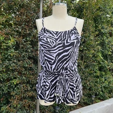 Vintage y2K Twenty One Animal Print Tank Top 2000s Medium 2000s