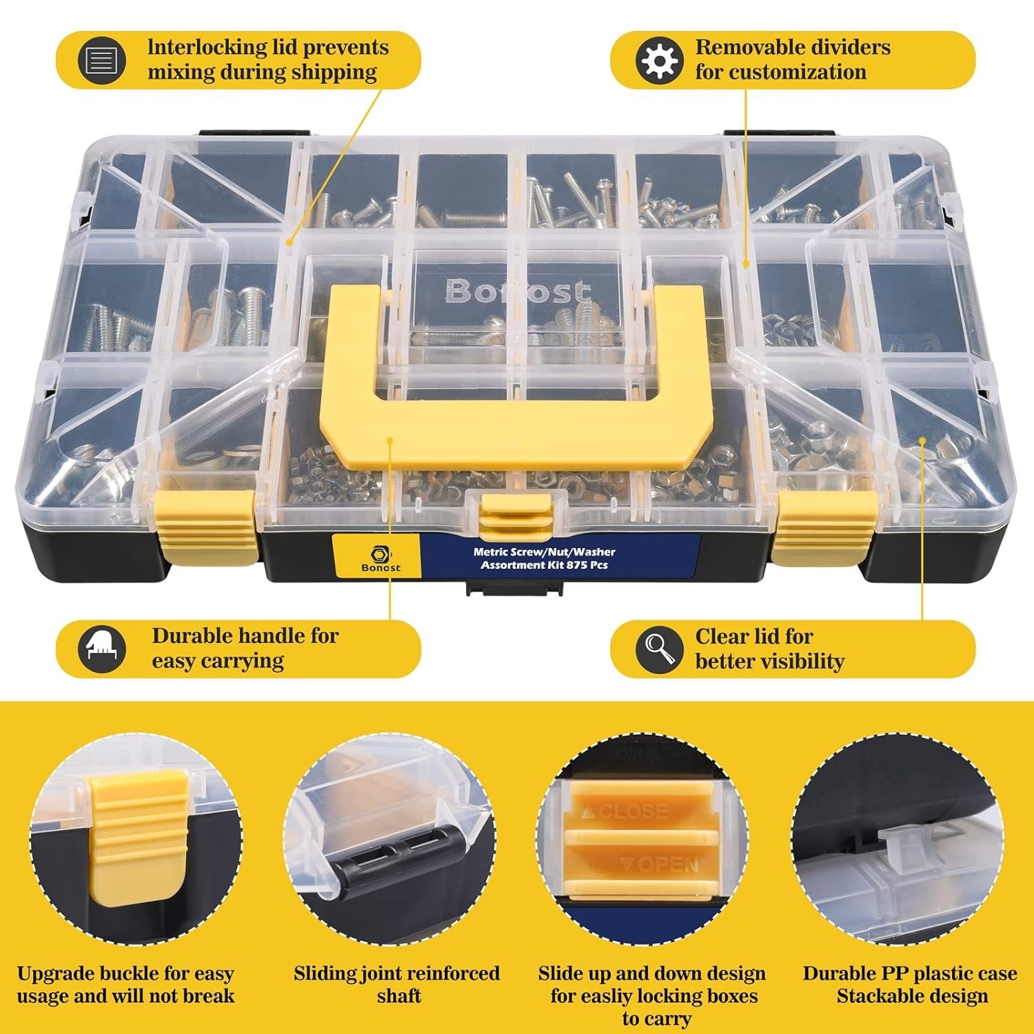 2300pc Hardware Assortment Kit - SAE & Metric Screws
