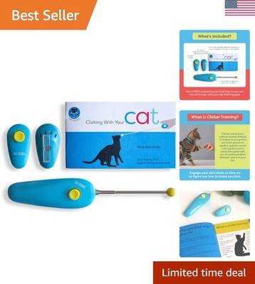 Quieter Cat Clicker Training Kit - Retractable Target Stick & Step-by-Step Guide