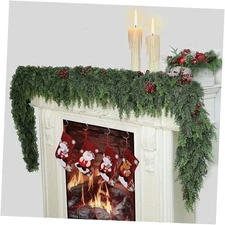 6 Ft 2 Pcs Realistic Artificial Cedar Pine Garland - Thick Lush Full 6FT-2PCS