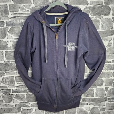 Old Guys Rule Hoodie Herren Small Full Zip Vintage Grafik Freizeit Blau