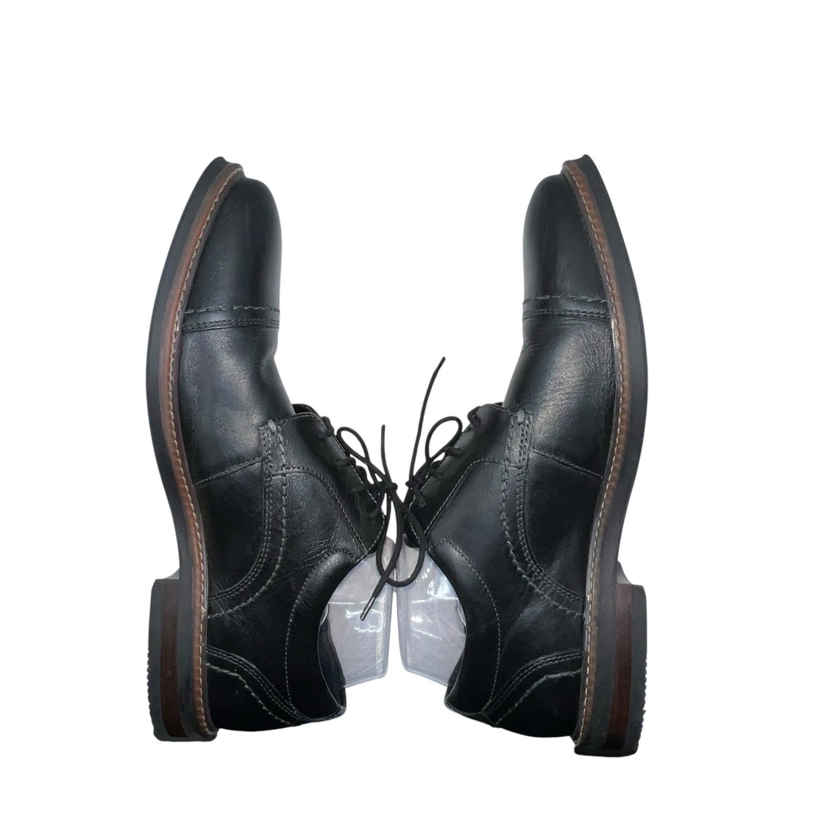 SAOLA Scarpe eleganti Nunn Bush uomo Calderone punta a cappuccio Oxford stringate pelle nera taglia 9