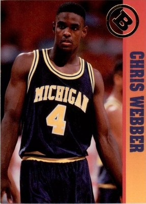 Chris Webber 1993 Ballstreet Gold Foil Logo Insert Card University of Michigan