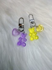 Gummy Bear Bag Charm Keychain Keyring Handbag Charm Fun Key Fob Lot 2 New