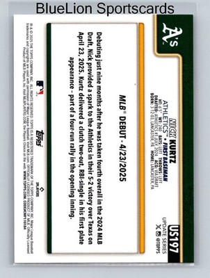 2025 Topps Update #US197 Nick Kurtz RD Oakland Athletics | eBay