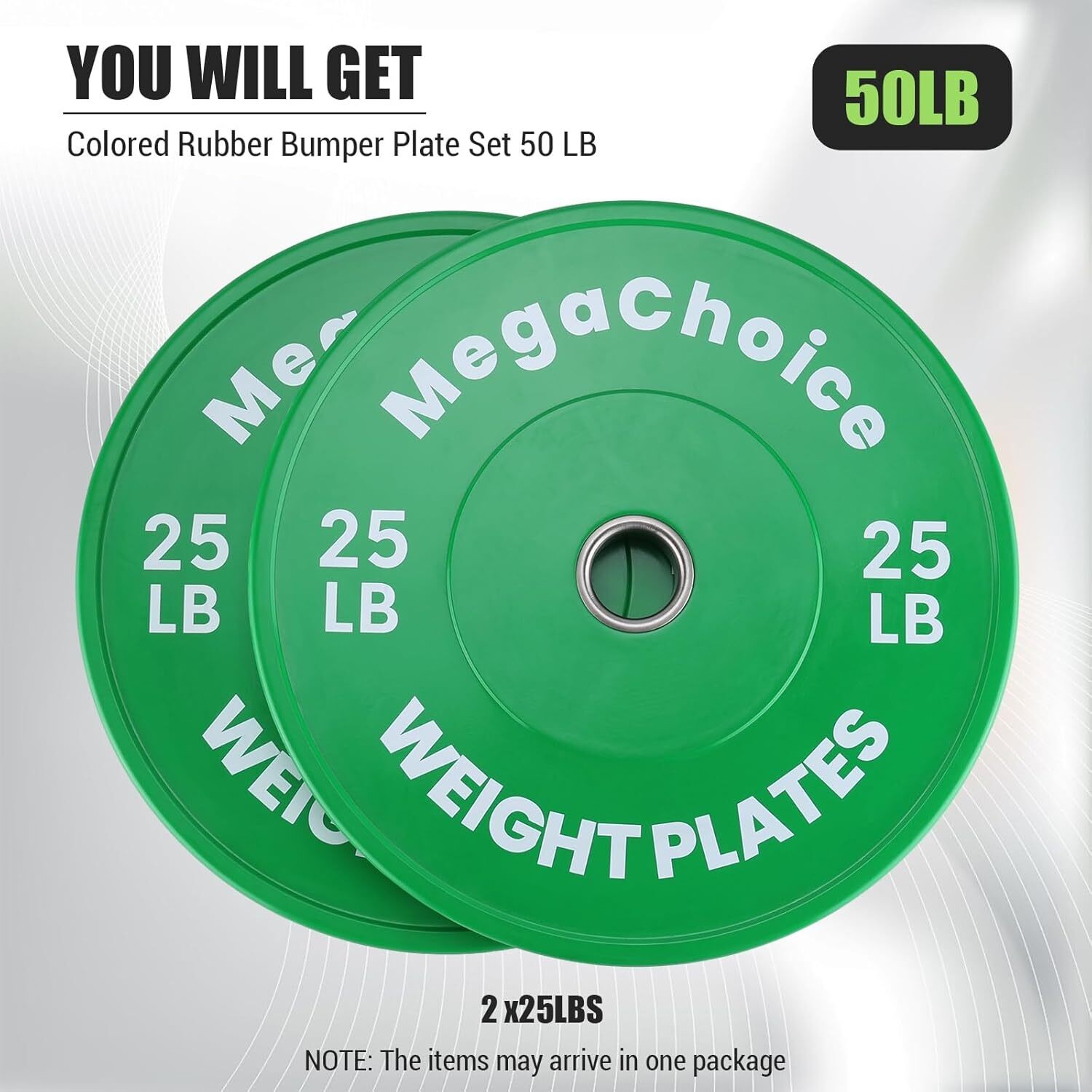 Color Bumper Weight Plate Set 2" 10-55 Lb Barbell Weight Plates for Home Gym