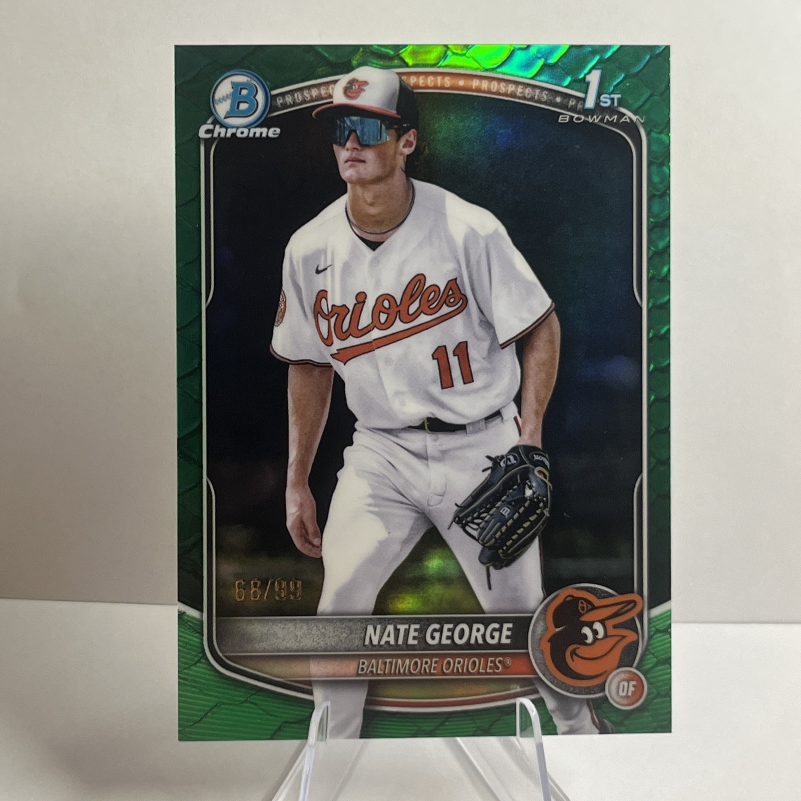 2025 Bowman Chrome - Nate George - Green Reptilian - 1st Bowman /99
