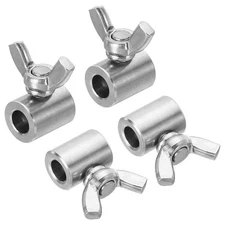 6mm Hole Wire Rope Clip, 4Pcs Single Hole Wire Clamps Butterfly Screws, Silver