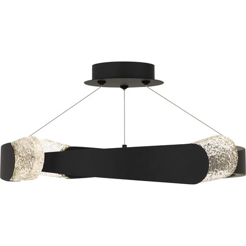 Quoizel PCSAF1724 Saffron 24"W LED Semi-Flush Ceiling Fixture / - Black - Picture 6 of 7