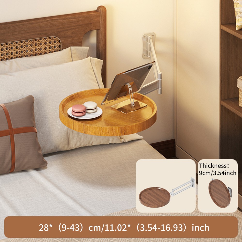 Wood Tone Wall Mounted Bedside Rack Floating Wall Shelf Organizer Unit US